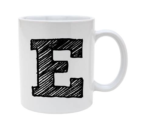 Buy Ceramic Alphabet Letter Handwritten Letter E 11oz Coffee Mug Cup ...