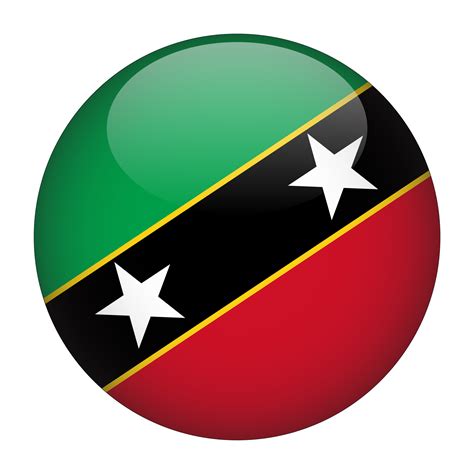 Saint Kitts and Nevis 3D Rounded Flag with Transparent Background ...