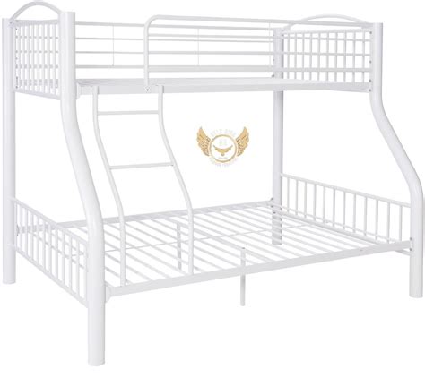 GOLD BIRD Heavy Metal Queen Size Bunk Bed in Glossy White : Amazon.in ...