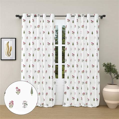 Buy haus & kinder Printed Cotton Curtains Set of 2 for Bedroom Semi ...