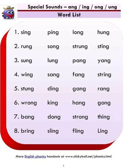 Ing Spelling Words