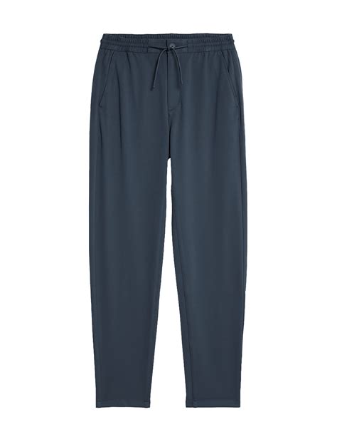 Buy Tapered Fit Stretch Twill Trousers at Marks & Spencer