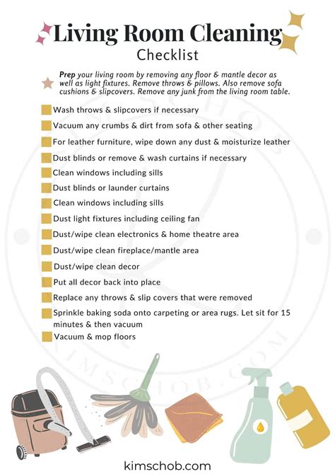 Living Room Deep Cleaning Checklist at Abbey Wales blog