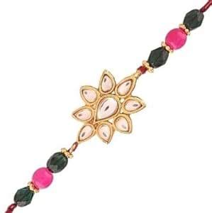 I Jewels Men Gold Plated Kundan And Beads Rakhi For Beloved Brother ...