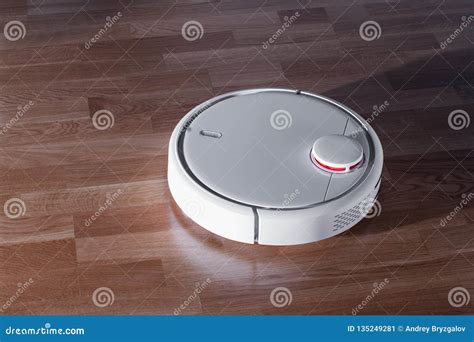 Robot Vacuum Cleaner on Laminate Floor, Smart Home Robotics Wireless ...