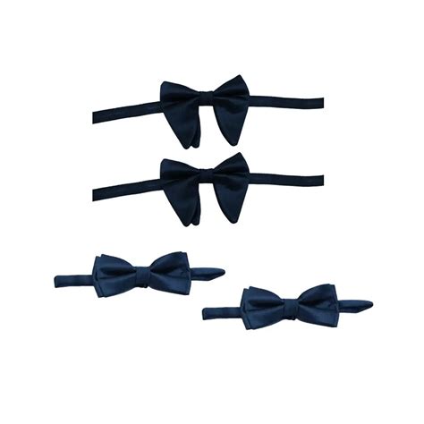 Men’s Pre-Tied Microfiber Butterfly Bow Tie Set Black - pack of 4