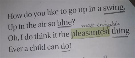 1.how does the child in the poem describe going up in a swing in this ...