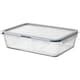 IKEA 365+ food container with lid, rectangular/glass plastic, 3.1 l (3 ...