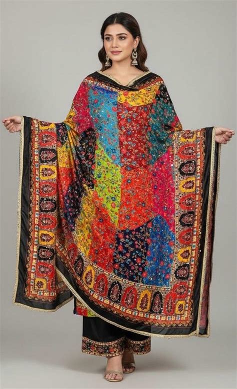 Mirror Work Dupatta Handwork Dupatta 2025NOV1431 – Valaika Design