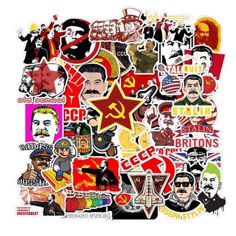 Russia Communist Party Laptop Stickers 50pcs, Cool Kids/Teen/Adut Vinyl ...