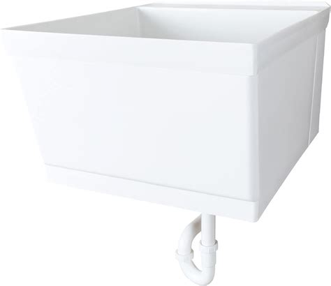 JS Jackson Supplies Tehila White Wall-Mounted Utility Sink Tub Kit ...