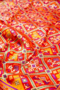 Orange Handwoven Pure Katan Silk Banarasi Patola Saree – Khinkhwab