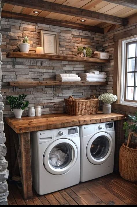 Pin by Leigh Hanson on Laundry room storage in 2024 | Rustic laundry ...