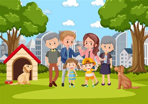 Happy family at the park 11417366 Vector Art at Vecteezy