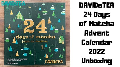 DAVIDsTEA 2022 24 Days of Matcha Advent Calendar Unboxing - Matcha ...