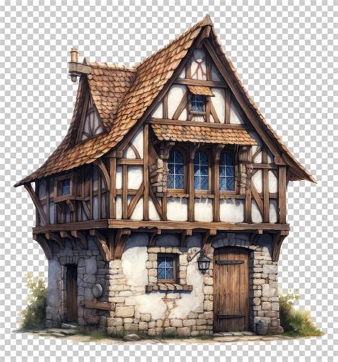 Premium PSD | Medieval house isolated on transparent background