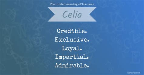 The hidden meaning of the name Celia | Namious