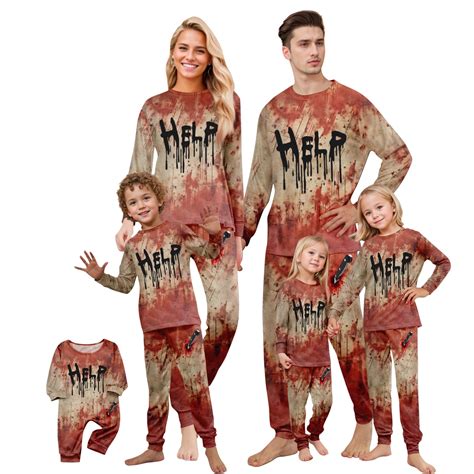 2025 Halloween Family Pajamas Matching Set, Family Matching Nightclothes Sets, Print Long Sleeve ...