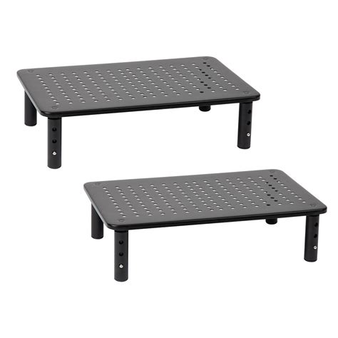 Mind Reader Adjustable Monitor Stand and Ventilated Laptop Riser, Black ...