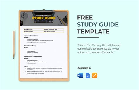 Editable Study Guide Templates in Google Docs to Download