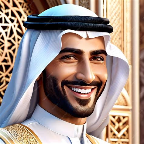 Premium AI Image | A man Saudi Arabia painting watercolor smile