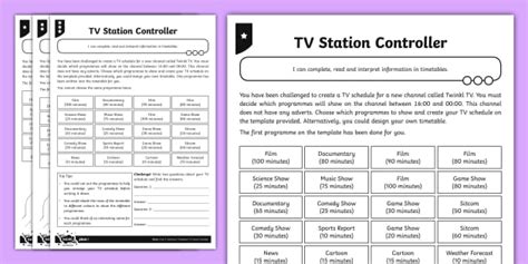 Reading and Interpreting Timetables Differentiated Maths Worksheet