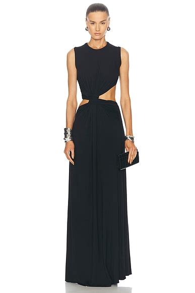 MSGM Abstract Face Print Long Dress in Multi | FWRD