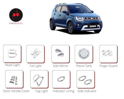 Alpine Premium Chrome Accessories Combo Kit For Ignis (Set Of 9) for ...