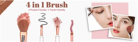 Prolume Stroke 4 in 1 Makeup Brushes Set for Women Includes Eyeshadow ...