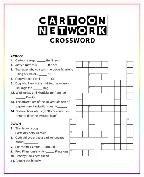 cartoon network crossword puzzle in 2025 | Word find, Crossword puzzle ...