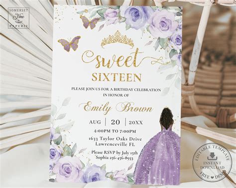 Examples Of Sweet 16 Invitations Free And Customizable Sweet 16
