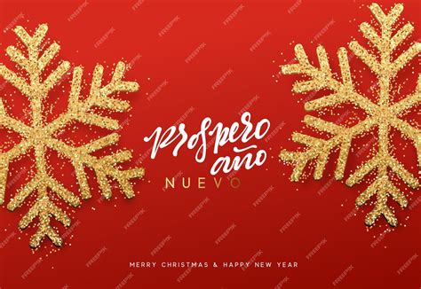 Premium Vector | Spanish lettering feliz navidad y prospero ano nuevo ...