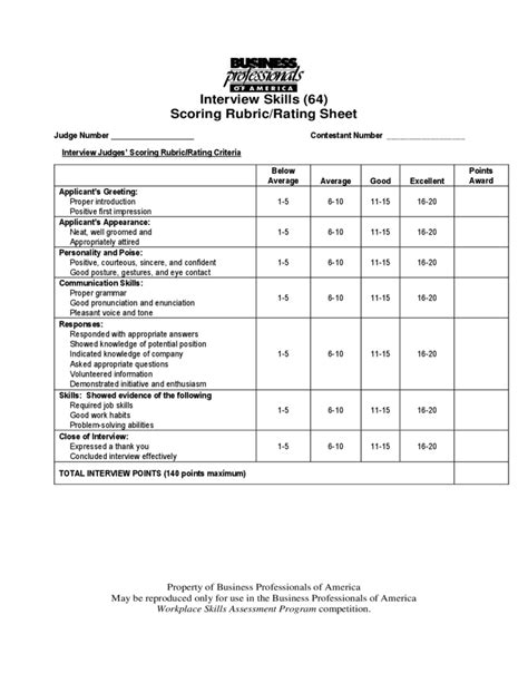 Sample Interview Scoresheet 的图像结果