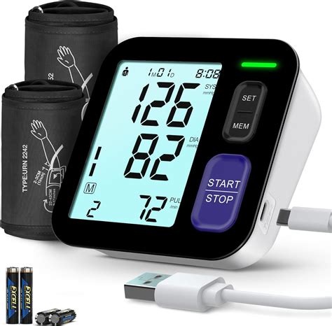Amazon.com: Blood Pressure Machine Upper Arm, 2 Size Cuffs Fit Arms ...