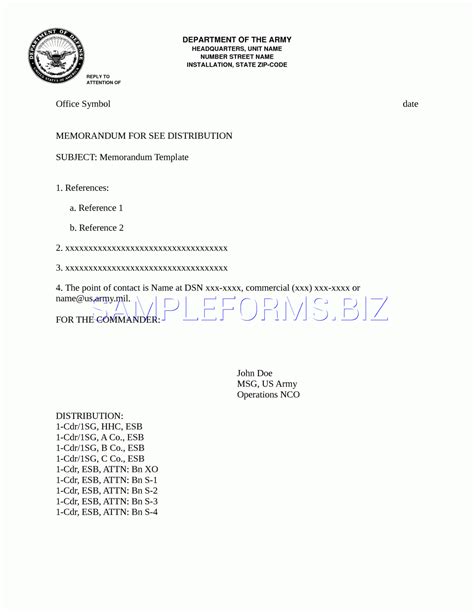 Preview Pdf Army Memorandum Template 1, 2 for Army Memorandum Template ...