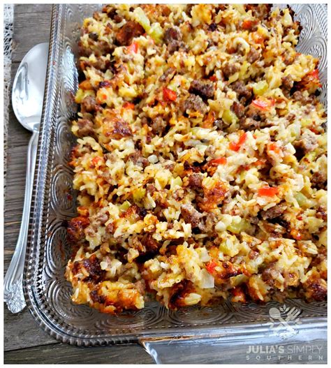 Sausage and Rice Casserole - Julias Simply Southern