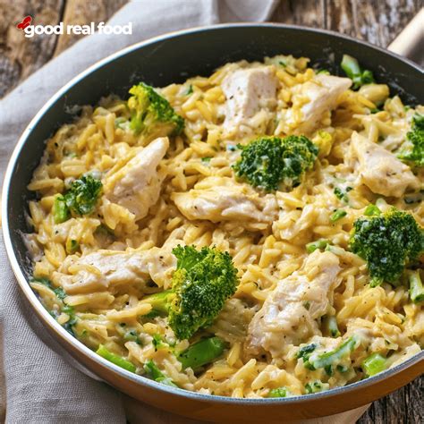 Cheesy Chicken and Broccoli Orzo - Good Real Food