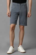 Buy Men Grey Solid Slim Fit Shorts Online - 39676830 | Louis Philippe