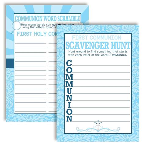 Buy First Holy Communion Religious Scavenger Hunt Word Scramble Fill In ...