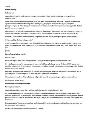 Fillable Online Client Call Scripts - ReferralExchange Fax Email Print ...