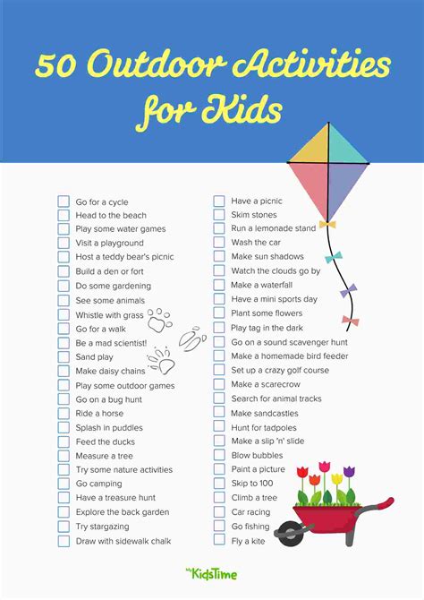 50 Fun Outdoor Activities for Kids – FREE Checklist