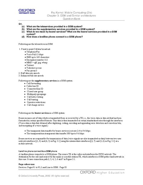Toaz - Jjj - Chapter 3: GSM and Similar architectures Question Bank ...
