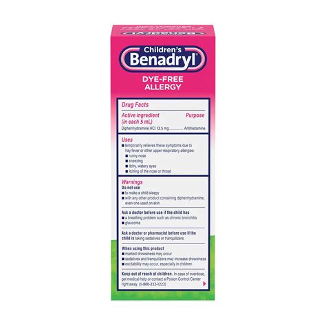 Buy Children's Benadryl Dye-Free Allergy Liquid Medication with ...