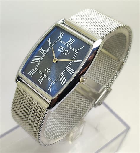 Vintage Seiko Quartz Blue Dial Super Slim Men's | Ubuy India