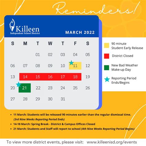 Killeen ISD revises academic calendar, students to attend school March 21