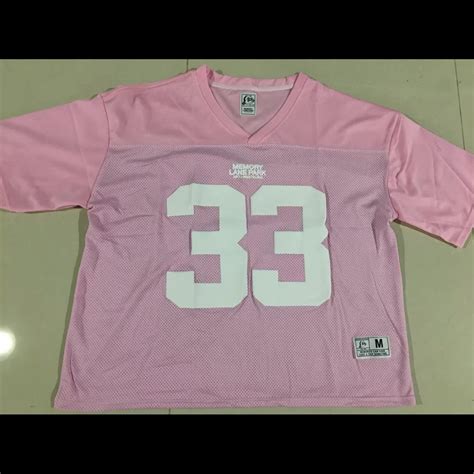 Memory lane park pink jersey Mesh pink football... | Depop