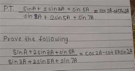 prove the following trigonometry - Brainly.in