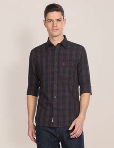 U.S. POLO ASSN. Men Checkered Casual Blue, Yellow Shirt - Buy U.S. POLO ...