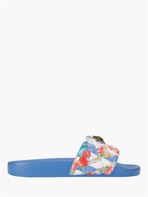 Kurt Geiger London Meena Eagle Quilted Sliders, Blue/Multi