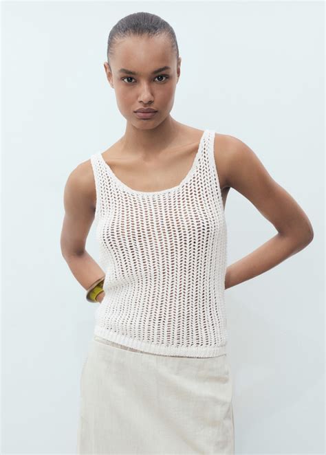 Top crochet tirantes - Mujer | MANGO EE.UU